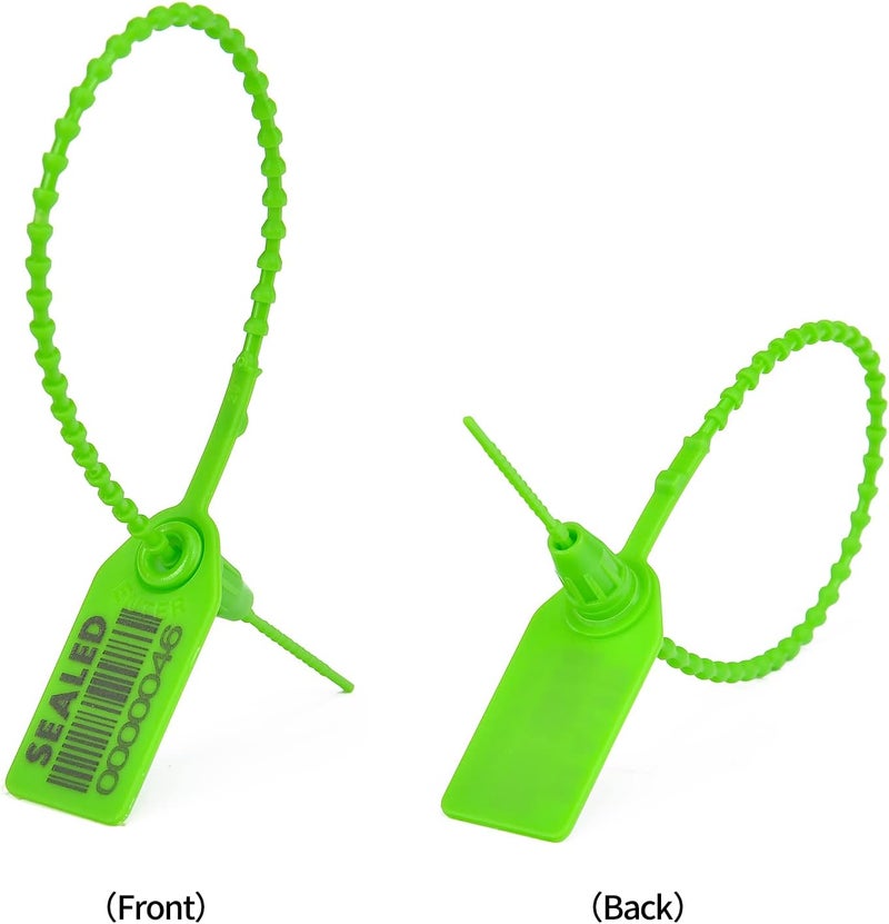 LeadSeals 500 Green Plastic Barcode Seals, Numberd Plastic Tamper Seals Security Tags, Pull-Tite Safety Zip Ties, Tamper Proof Tags Plasic Locks for Fire Extinguishers - Image 3